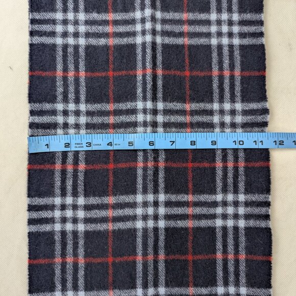 Burberry 100% Lambswool Plaid Check Scarf Blue Unisex | Used Excellent - Picture 6 of 6